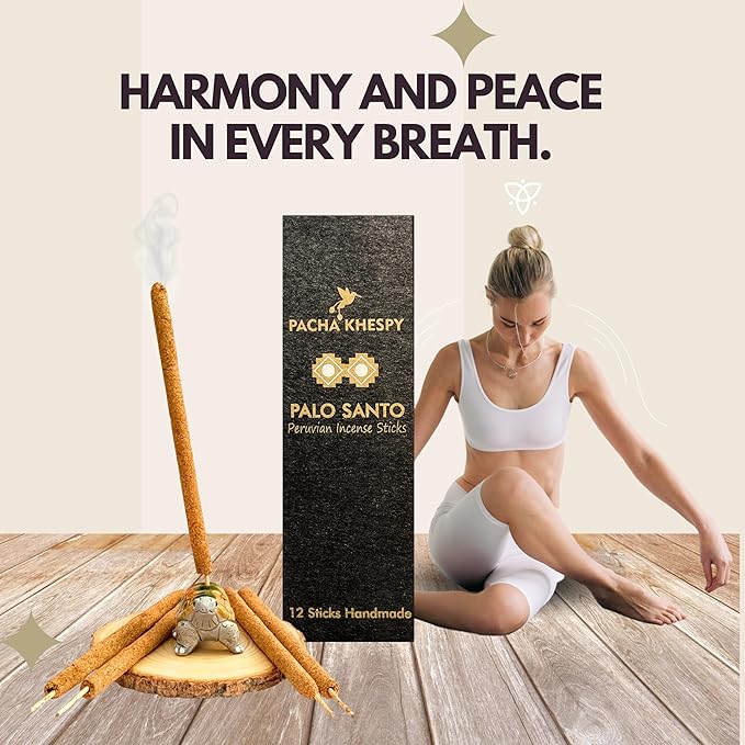 Palo Santo Incense Sticks – 12 Pack | 100% Natural Hand Rolled in Peru | Holy Wood Long Lasting 80 Min Burn | Ideal for Yoga Meditation Cleansing and Home Fragance