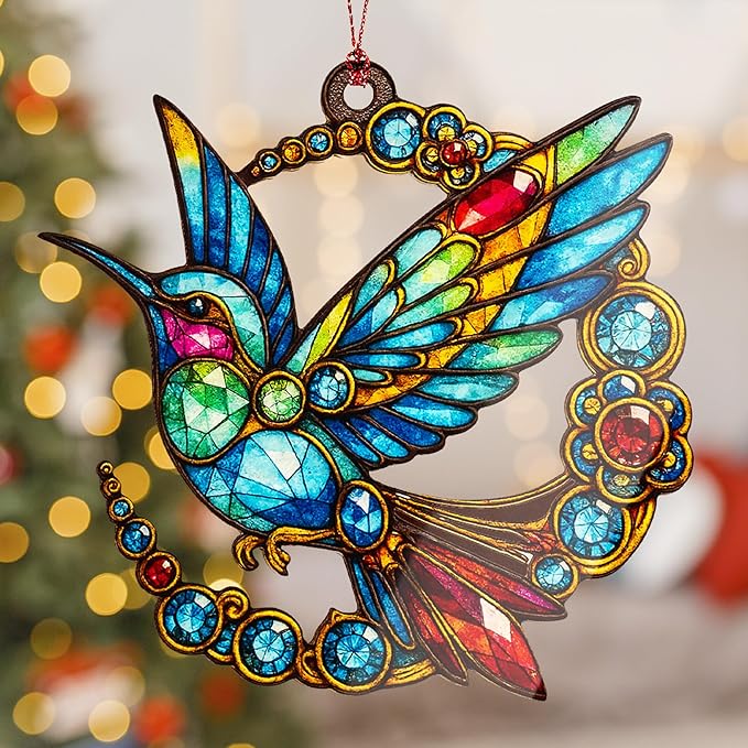 Hummingbird Christmas Ornament - Hummingbird Gifts for Women - Bird Ornaments for Christmas Tree - Hanging Decor for Door Yard Outdoor or Windows - Christmas Ornament 2025 - Gift Exchange