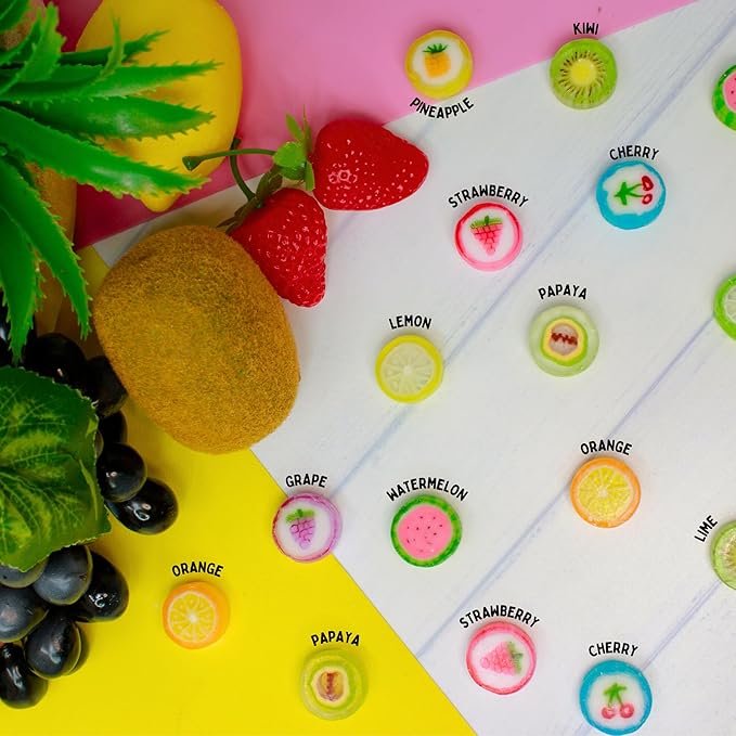 Fruit Slice Candy 1 Lb Individually Wrapped Old Fashioned Treats, 10 Assorted Flavors, Approximately 110 Pieces