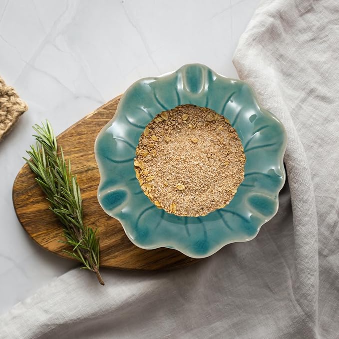 Ceramic Dish for Electric Oil Burner Warmer Diffuser Bowl Holder Essential Oil Plate Ceramic Oil Warmer Tealight Candle Holder Bowl Home Decoration Blue