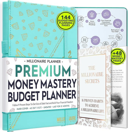 Budget Planner and Monthly Bill Organizer - Finance Planner, 12-Month Journey to Financial Freedom | Bill Payment Tracker Monthly Organizer, Money Saving & Expense Tracker | Undated Budgeting Journal