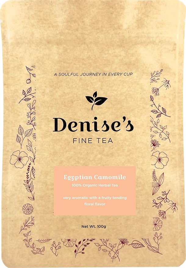 Denise's Fine Tea, USDA Organic, Egyptian Camomile, Herbal Tea, Caffeine-Free, Loose Leaf (100g)