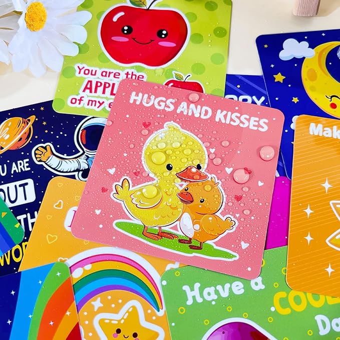 Lunch Box Notes for Kids – 60 Pcs Inspirational & Motivational Affirmation Cards, Cute Encouraging Messages for Boys & Girls, Perfect for School Lunchbox, Back-to-School Gifts & Classroom Rewards