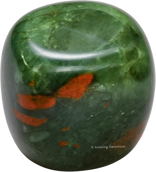 Amazing Gemstone African Bloodstone Crystals and Healing Stones Tumbled - 1 oz African Bloodstone Stone, Healing Stones for Energy Balance, Premium Polished Gems Rocks for Meditation and Wellness