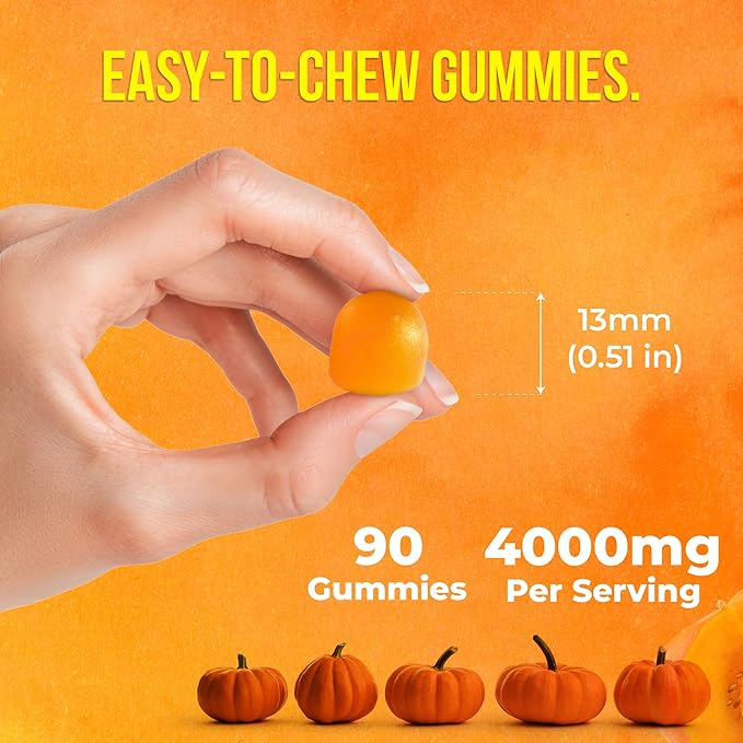 FRESHDRINKUS, Pumpkin Seed Oil Gummies | 90 Count | 4000mg with Zinc & Vitamin C – Plant-Based, Non-GMO, Gluten-Free – Premium Men’s & Women’s Wellness Gummies