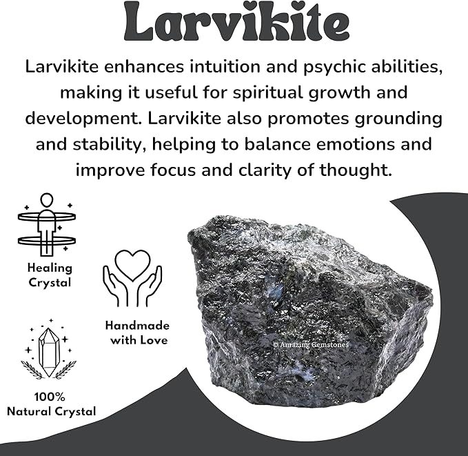 Amazing Gemstone 2 Pieces Larvikite Raw Crystals and Healing Stones, Natural Rocks for Tumbling and DIY Raw Stones and Crystals