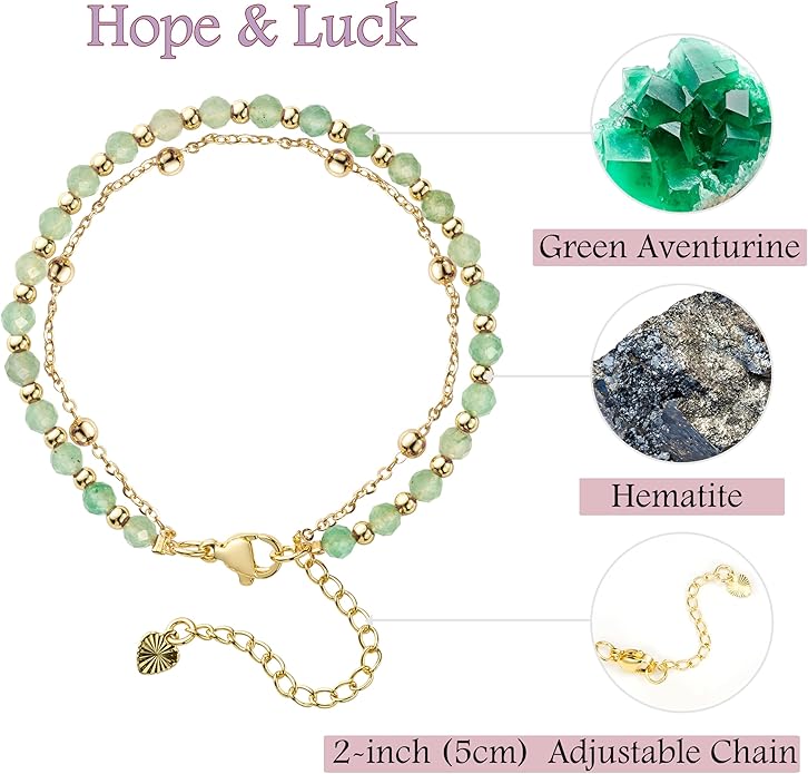 Farfume Crystal Bracelet Beaded Bracelets for Women 4mm Natural Stone Beads Gemstone Handmade Anxiety Jewelry Gifts