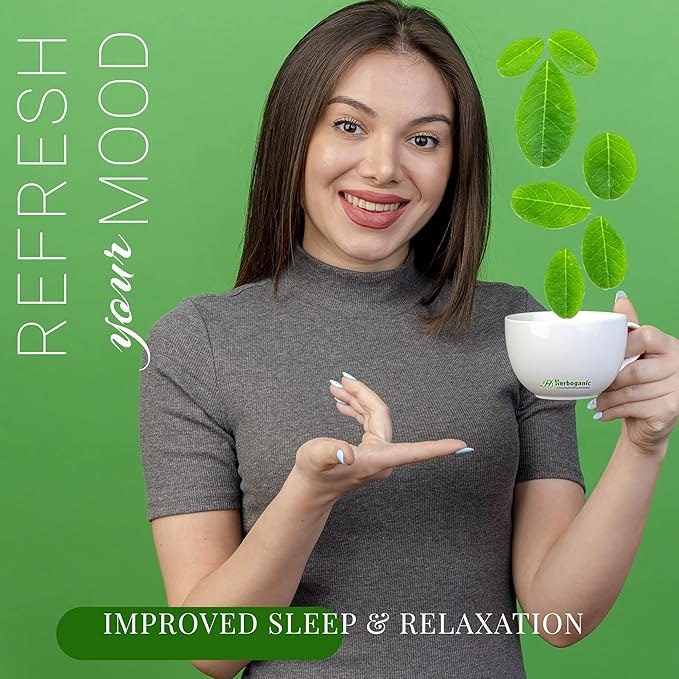 HERBOGANIC Moringa Herbal Tea - Digestion Support and Immune Boost | Refreshing and Delicious Blend | Natural Ingredients | 20 Tea Bags