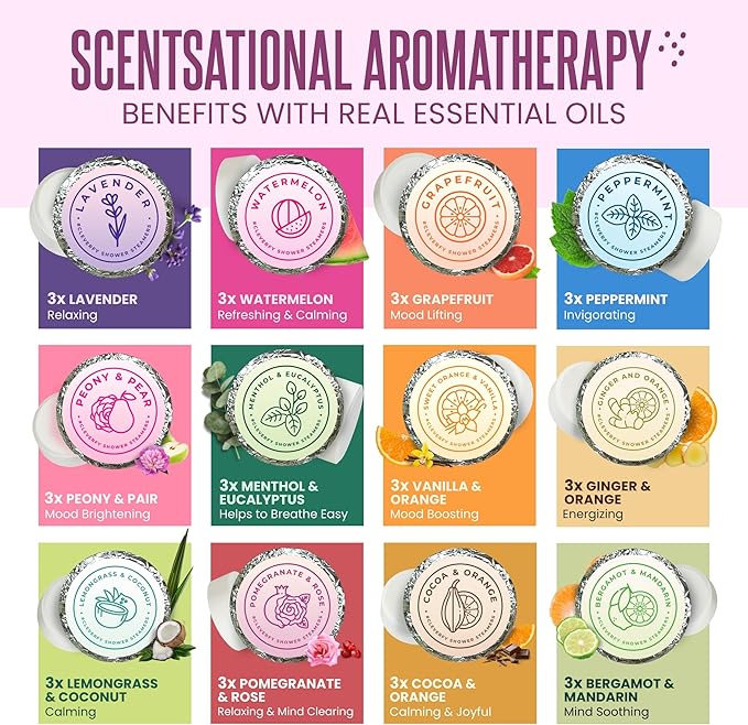 Cleverfy Shower Steamers Aromatherapy – Stocking Stuffers for Women, Teens and Wife – Christmas Gifts for Women and Teen Girls – White Elephant Gifts for Adults – 36 Tablets