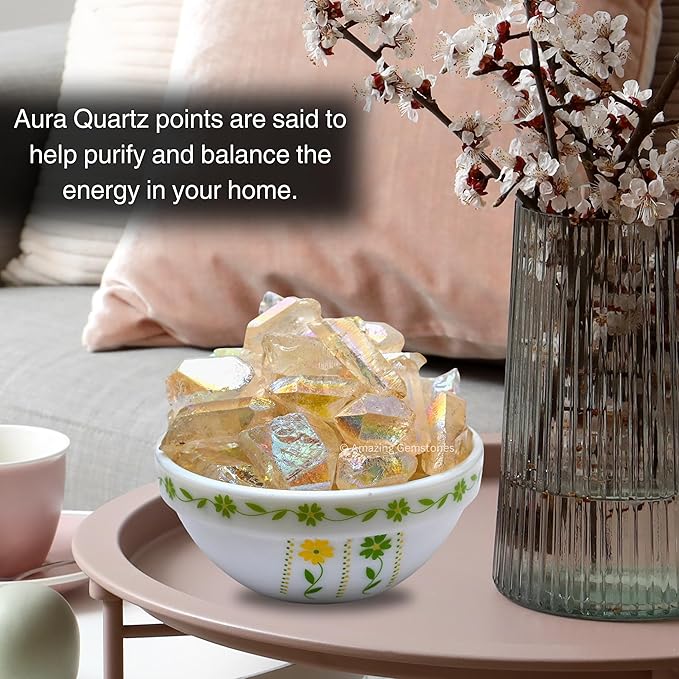 Amazing Gemstone 2 Pieces Angel Aura Quartz Raw Pencil Points Crystals and Healing Stones, Natural Rocks for Meditation and DIY Raw Point Stones and Crystals