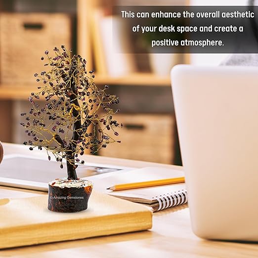 Amazing Gemstone Crystals and Healing Stones Birthday Gifts for Women - Garnet Crystal Tree of Life Home Decor Stocking Stuffers, Bookshelf, Room, Meditation Gift for Mom Dad, Unique Birthday Gifts