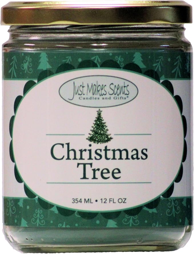Christmas Tree Scented Blended Soy Candle (12 oz) by Just Makes Scents