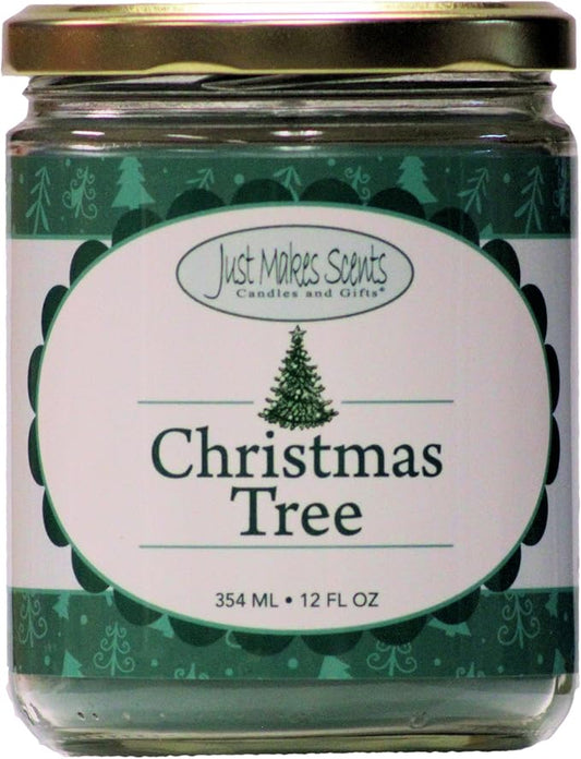 Christmas Tree Scented Blended Soy Candle (12 oz) by Just Makes Scents