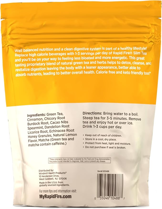 Slim Tea 14 Day Herbal Teatox, Blend of Natural Herbs and Botanicals, Supports Healthy Weight Management, Supports Metabolism, Delicious Lemon Flavor, 14 Servings