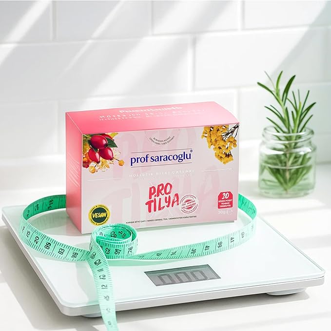 Prof Saracoglu 1 Box Pro-Tilya Herbal Tea – Caffeine-Free Herbal Blend with Natural Digestive Support, Caffeine-Free Metabolism Friendly Tea, 20 Tea Bags in Eco Resealable Box