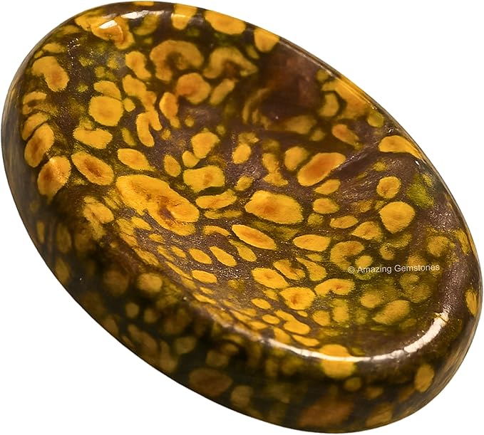 Amazing Gemstone Fruit Jasper Worry Stone Crystals and Healing Stones - Stress Relief Gifts - Piedra Crystal Fidget for Meditation, Relaxation - Unique Stocking Stuffers Birthday Gifts for Women, Men