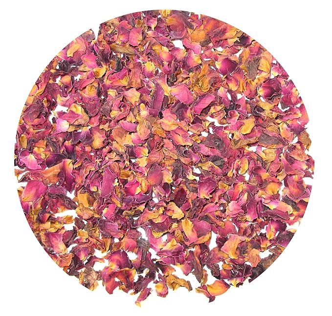 Greenhilltea Rose Petals Dried Flowers in Resealable Pouch, Edible Flowers for Herbal Tea, Rosewater, Baking, Decorating Desserts, Gluten and Caffeine Free 1 OZ bag