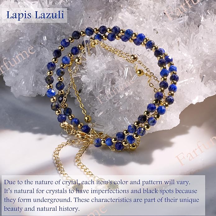 Farfume Crystal Bracelet Beaded Bracelets for Women 4mm Natural Stone Beads Gemstone Handmade Anxiety Jewelry Gifts