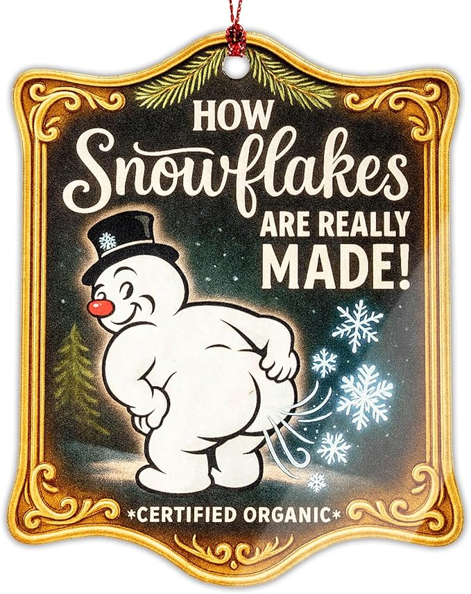 Christmas Ornament 2025 - Snowman Ornament, Snowman Ornaments for Christmas Tree, Acrylic Christmas Ornaments, Suncatcher Effect Window Hanging, car Hanging RUSATEN Snowflakes