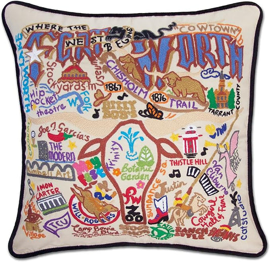 Catstudio Fort Worth Embroidered Decorative Throw Pillow