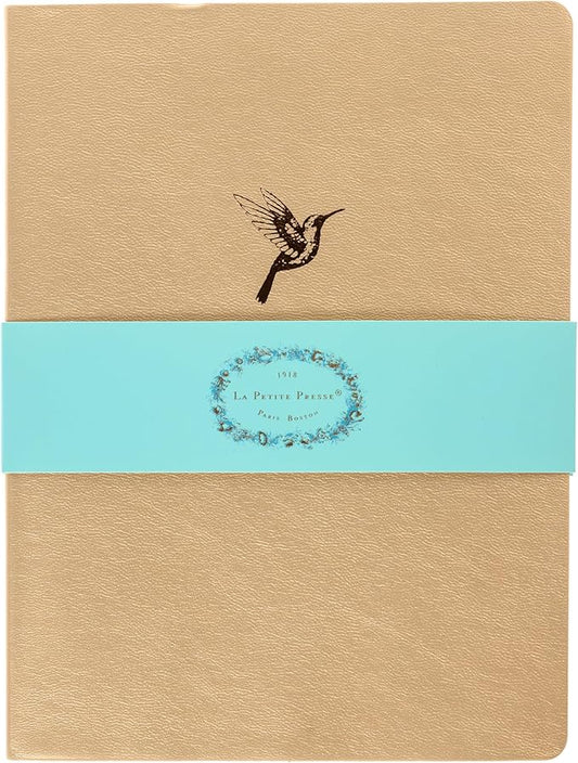 Graphique Hummingbird Vegan Leather Journal, Diary Notebook for Writing, 192 Lined Pages, La Petite Press Collection, 6” x 8”