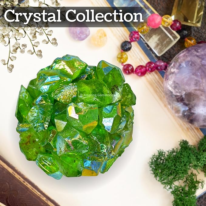 Amazing Gemstone Apple Aura Quartz Raw Crystals and Healing Stones, Natural Rocks for Meditation - DIY Raw Stones and Crystals, 2 Pieces