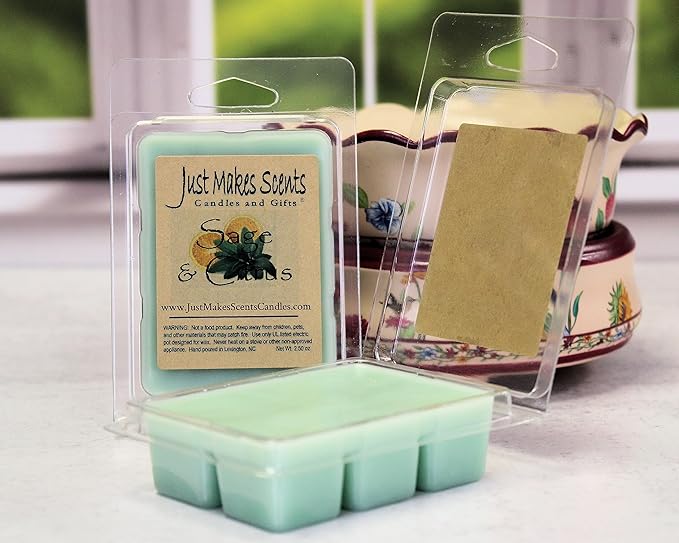 2 Pack - Sage & Citrus Scented Soy Wax Melts | Long Lasting Fragrance Cubes | Hand Poured in The USA by Just Makes Scents Candles & Gifts