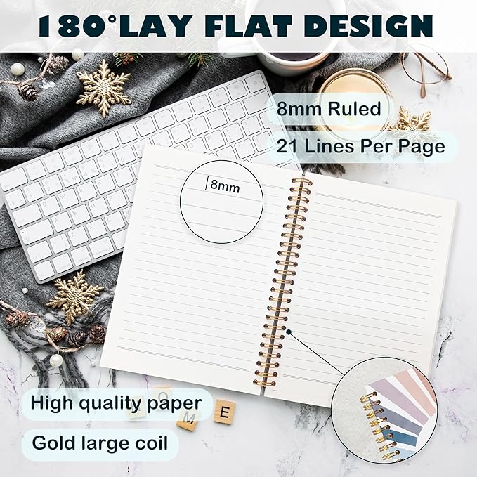 BearCake Inspirational Notebooks,Boho Sun Spiral Notebook,Mental Health Boho Journal, Boho Colorful Sunshine,Sun Hardcover Notebook for Office School Women,Hardcover Spiral Notebook 5.5x8.3