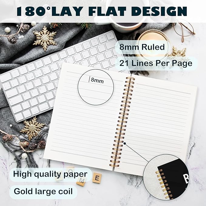 BearCake Notebooks for Work, Be the Person You Want to Work With Motivational Notebooks for Women Men Coworkers, Inspirational Notebooks, Motivational Gifts, Black Hardcover Spiral Notebook 5.5x8.3