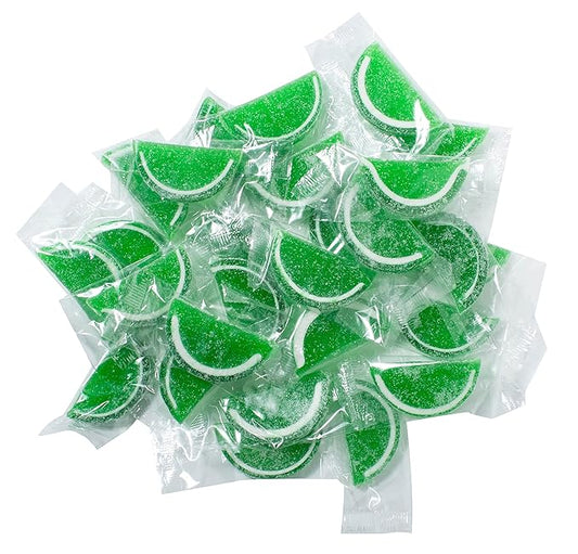Boston Fruit Slice Individually Wrapped Gourmet Gummy Candy 1lb Box (Lime)