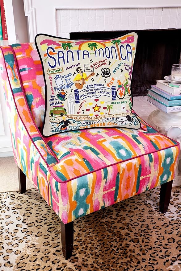 Catstudio Santa Monica Embroidered Decorative Throw Pillow