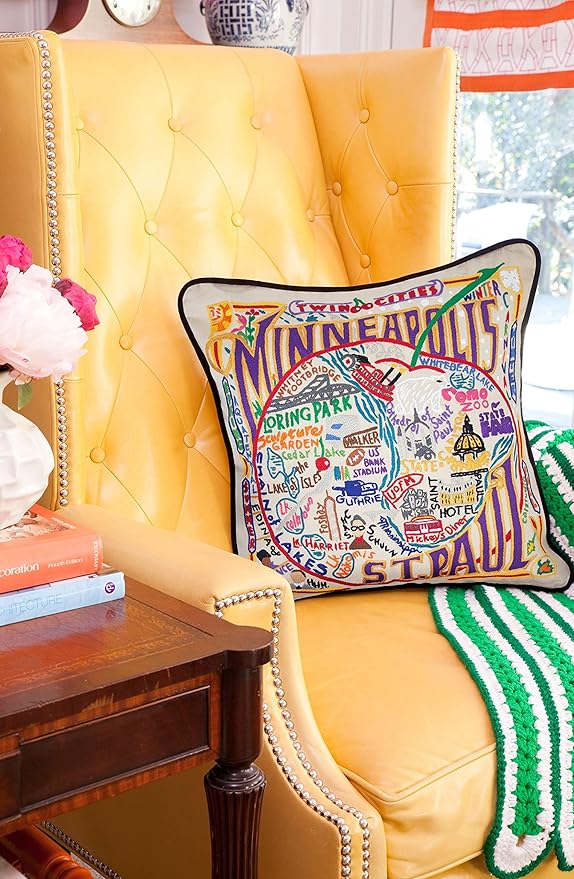 Catstudio Minneapolis & St. Paul Embroidered Decorative Throw Pillow