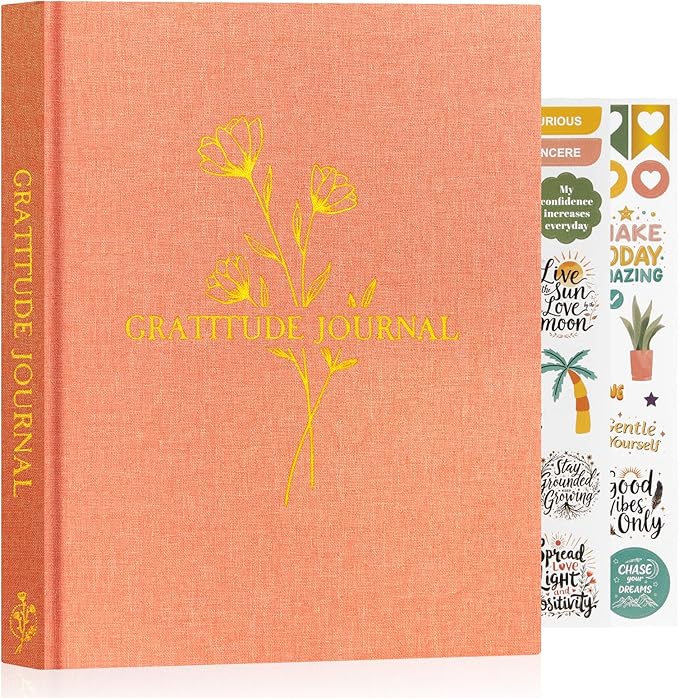 Lanpn Daily Gratitude Journal for Woman Men, The 5 Minute Gratitude Diary with Prompts, Linen Mindfulness Affirmation Positivity Planner, 156 Page Better Every Day Reflection Guided Notebook