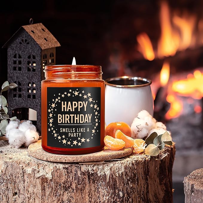 Funny Happy Birthday Candle Gifts for Women Men - Fun Relaxing 30th 40th 50th 60th Birthday Presents for Her Mom Boss - Soy Candle for Home - Sea Salt Jasmine Spa Candle for Stress Relief