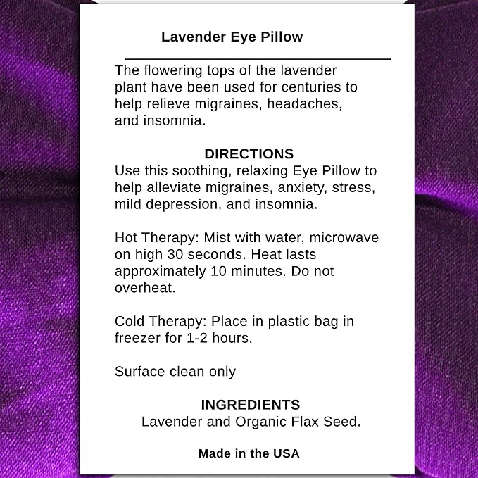 Lavender Eye Pillow - Hot or Cold Weighted Satin Eye Mask perfect for Sleeping, Yoga, Meditation - Gifts for Women, Birthday, Teachers - Natural Herbal Relaxation (Sapphire)