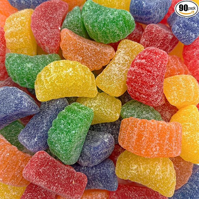 Fruit Slices Candy | 2 Pound Bulk Bag | Assorted Sugar Coated Jelly Candies in Strawberry, Orange, Lemon, Grape, Apple Flavors | Old Fashioned Fruit Chews Candy
