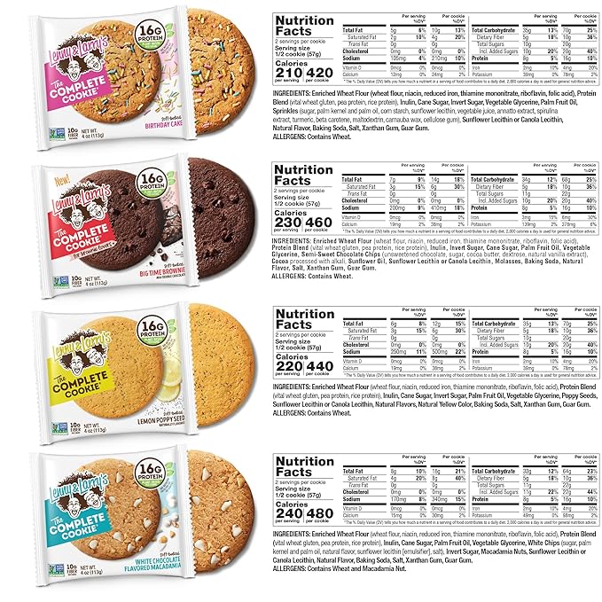Lenny & Larry's The Complete Cookie, 8 Flavor Variety Pack, Soft Baked, 16g Plant Protein, Vegan, Non-GMO, 4 Ounce Cookie (Pack of 16)