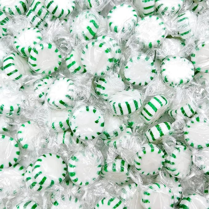 Halloween Spearmint Starlights Candy - 6 lbs - Spearmint Flavored Classic Starlight Old School Hard Candy Disks - Bulk American Vintage Candy Assortment - Individually Wrapped, 96 oz.