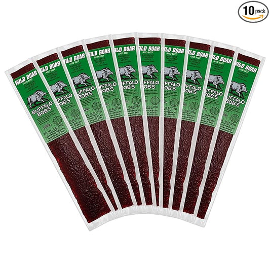Buffalo Bob's Wild Game Meat Snack - Wild Boar BBQ Jerky 10 Pack