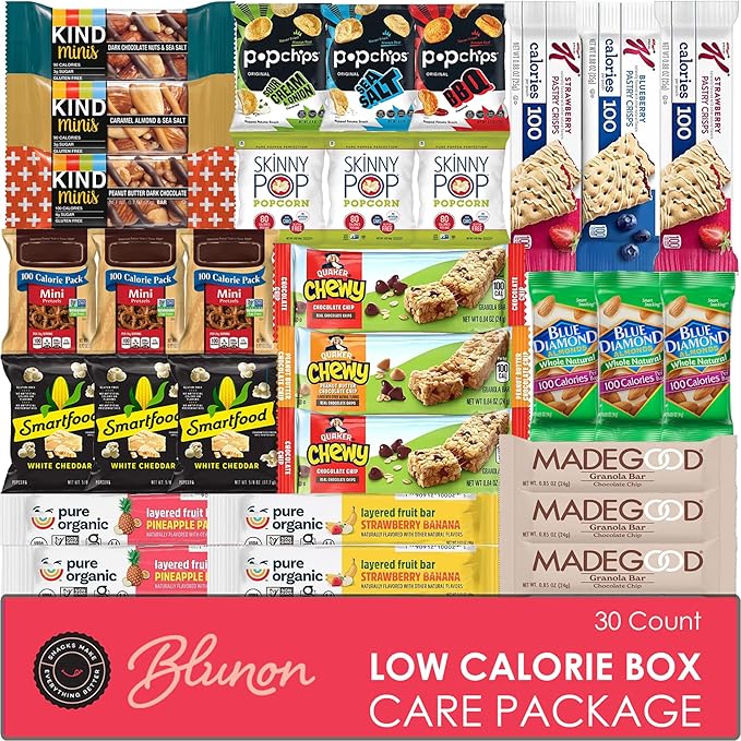 Low Calorie Snacks Variety Pack - 100 Calorie Snack Packs - Healthy Care Package Bulk Assortment (30 Pack)