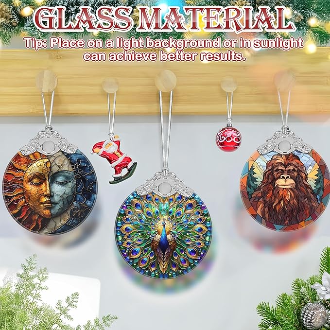 Christmas Ornament, 2025 Ornaments for Christmas Tree, Stained Glass Hanging Ornament, Holiday Ornaments, Unique Gift Idea - Peacock