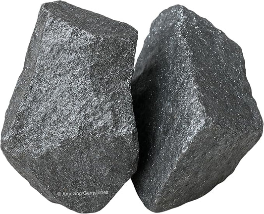 Amazing Gemstone 2 Pieces Hematite Raw Crystals and Healing Stones, Natural Rocks for Tumbling and DIY Raw Stones and Crystals