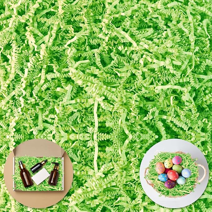 Darfukei Shredded Paper For Gift Baskets, Crinkle Paper Filler 1/2LB (8 oz) for easter basket grass, Crinkle Cut Paper Shred For Birthdays, Weddings,Boxes Bags, Anniversaries, Gift Wrapping