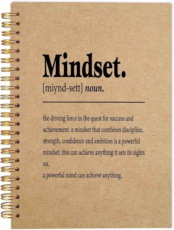 Inspirational Spiral Notebook,Inspirational Journal,Inspirational Journal for Women Men Writing,Mindset Spiral Notebook 5.5x8.3 Inch Kraft Paper