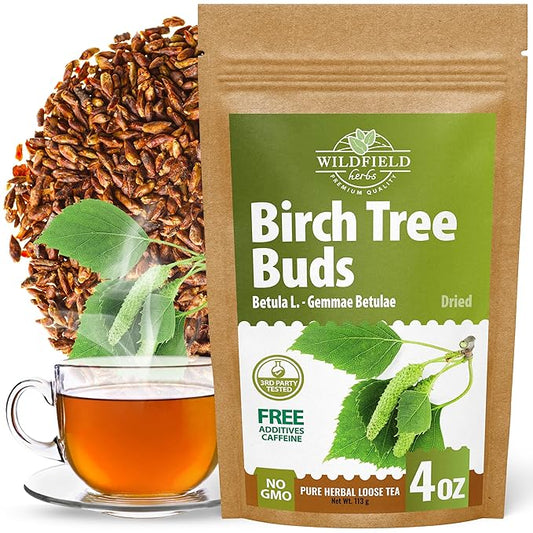 4 oz. Birch Tree Buds Herbal Tea (Betulae Gemmae) - 113g Dried Birch Tree Buds Betula Pendula Herb Tea Hojas Te De Abedul