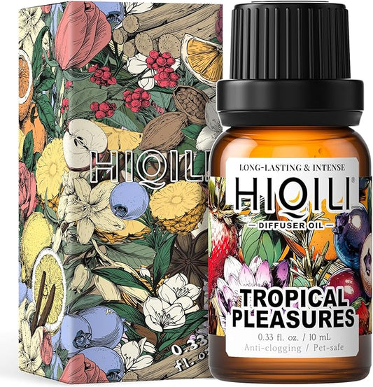 HIQILI Tropical Pleasures Diffuser Oil for Water or Waterless Diffusers, Inspired by Este. Lau Der Pleasures Exotic, Passion, Air Freshener Spray - 0.34 Fl Oz