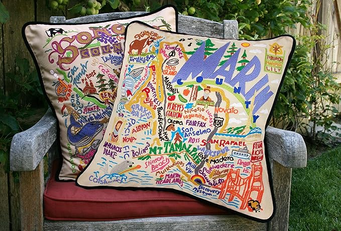 Catstudio Marin County Embroidered Decorative Throw Pillow