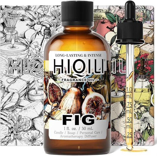 HIQILI Fig Fragrance Oil for Hotel Scent Diffuser, Candle & Soap Making Kit, Add to Skin Care, Bath & Body Products - 1 Fl Oz