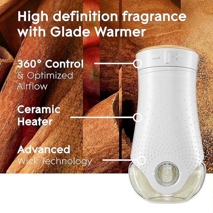 Glade PlugIns Refills Air Freshener, Scented and Essential Oils for Home and Bathroom, Apple Cinnamon, 3.35 Fl Oz, 5 Count
