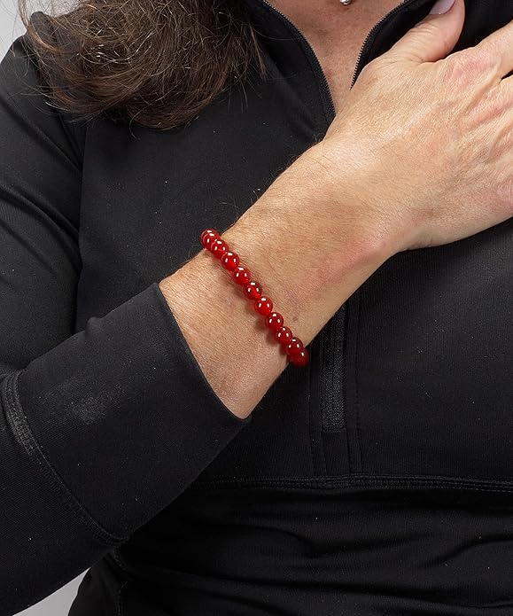 Cherry Tree Collection - Small, Medium, Large Sizes - Gemstone Beaded Bracelets For Women and Men - 8mm Round Beads